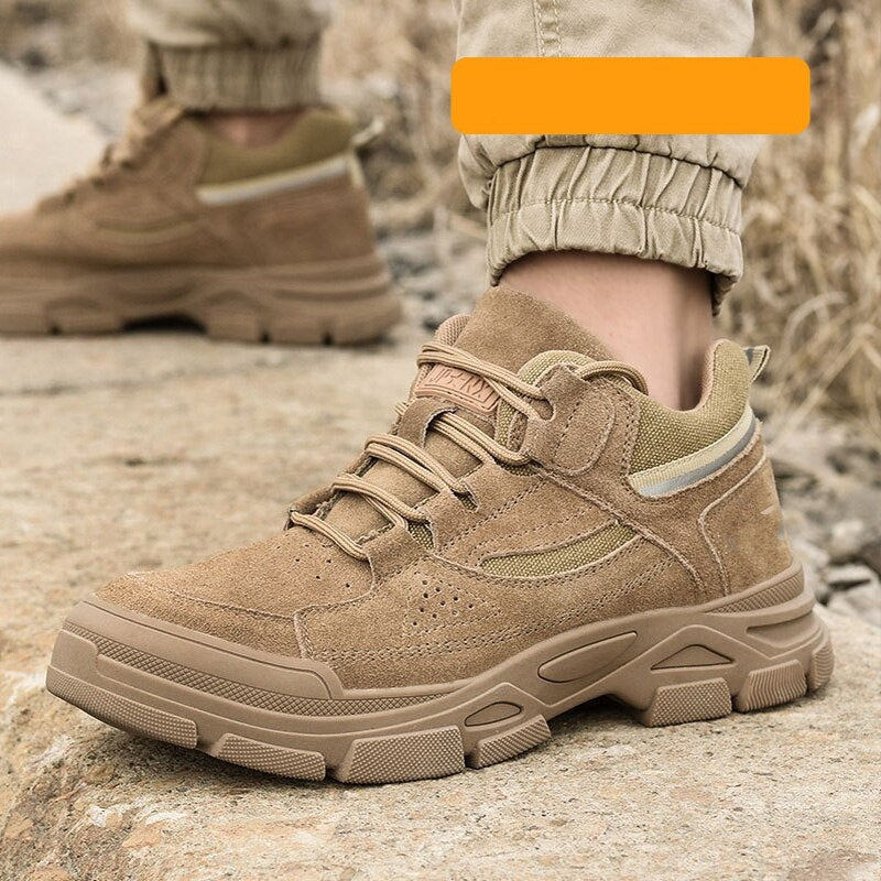 Close-up of the durable anti-stab sole on the safety military boots