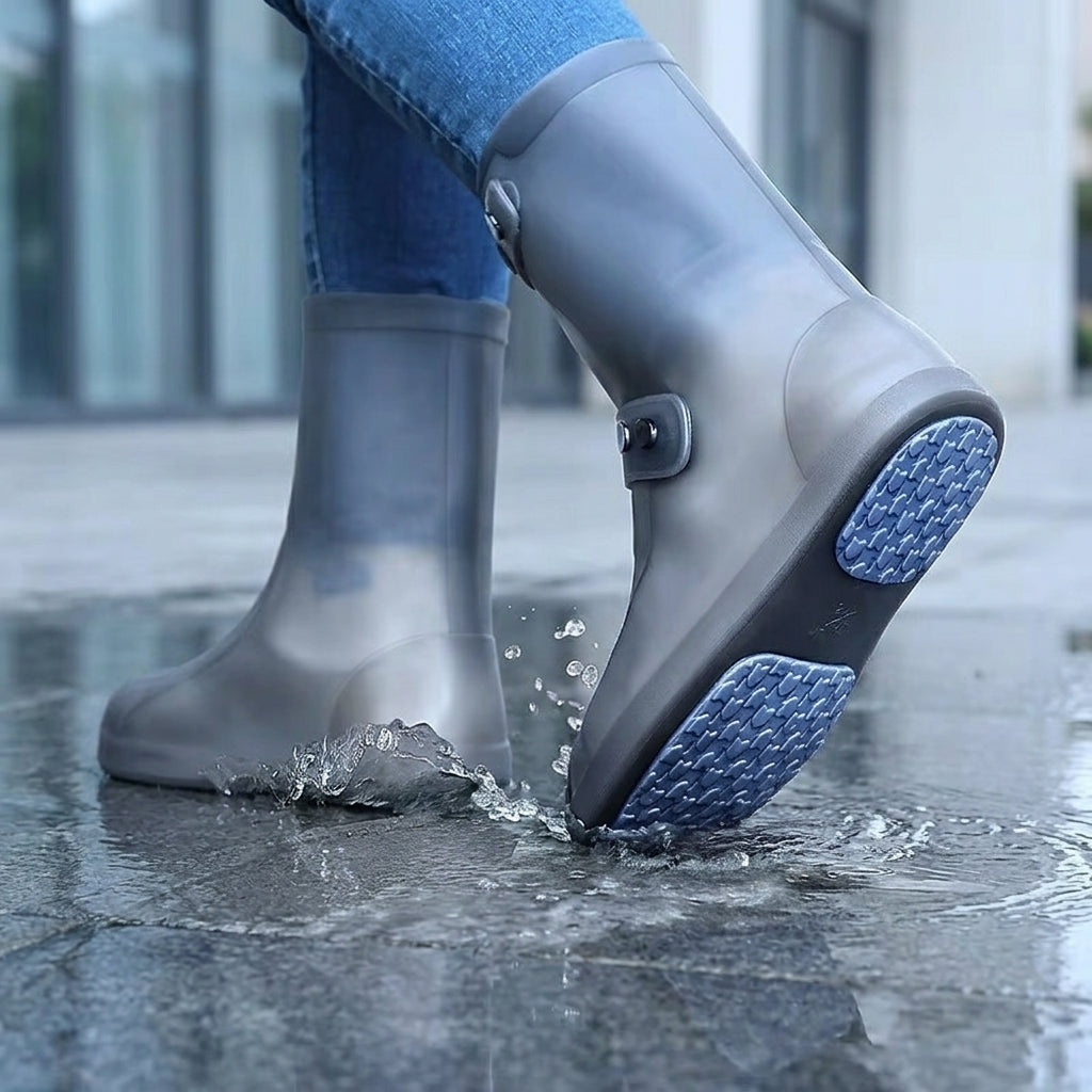 Dry Shield waterproof shoe covers protecting shoes in the rain