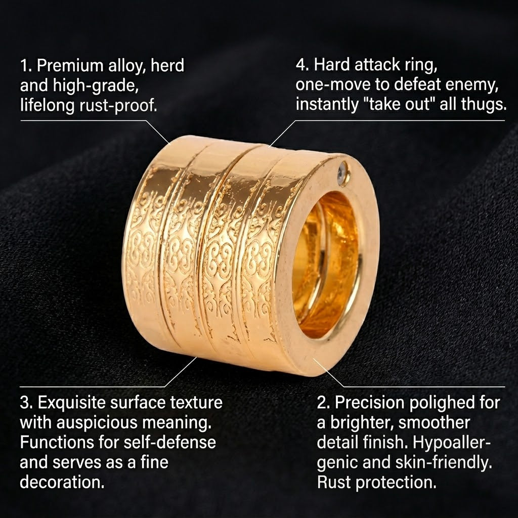 A person subtly wearing the Hidden Edge Power Ring on their finger