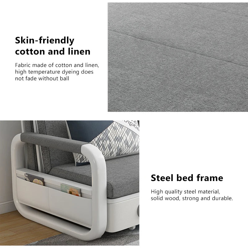Demonstration of the easy retractable mechanism of the sofa bed