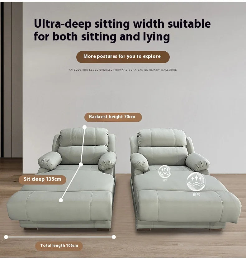 Person experiencing total relaxation in the fully reclined Zero-Gravity Cloud Electric Recliner