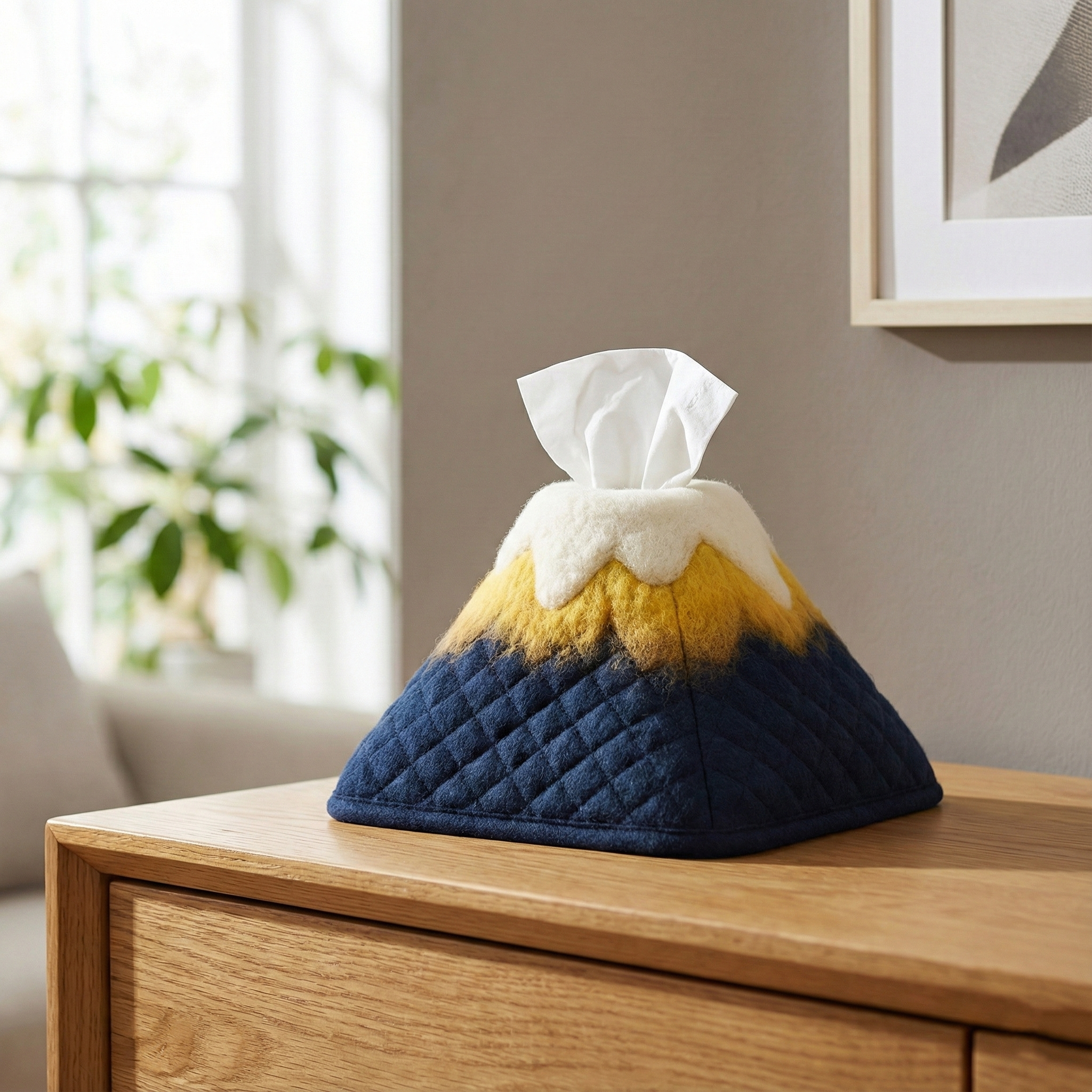 Volcanic Mountain Tissue Box as a unique gift idea on a desk