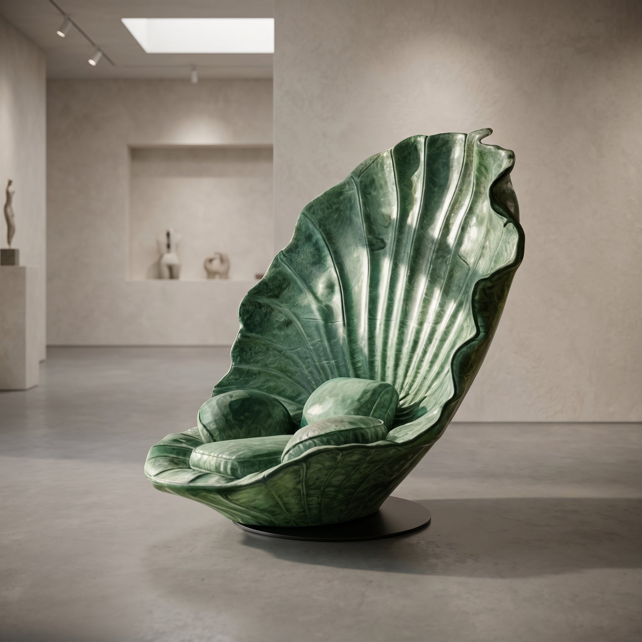 The swivel functionality of the velvet accent chair in action