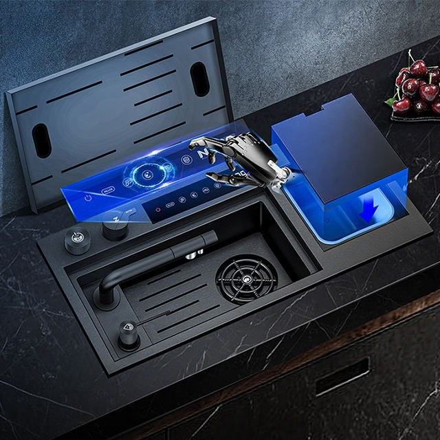 Modern Edge Ultrasonic Sink in a kitchen setting