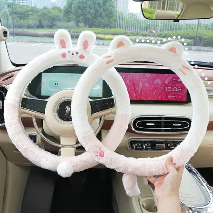 Comfy Winter Animal Fuzzy Steering Wheel Wrap