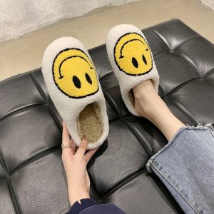 Smiley Face Warm Fluffy Slippers, a fun and cozy gift