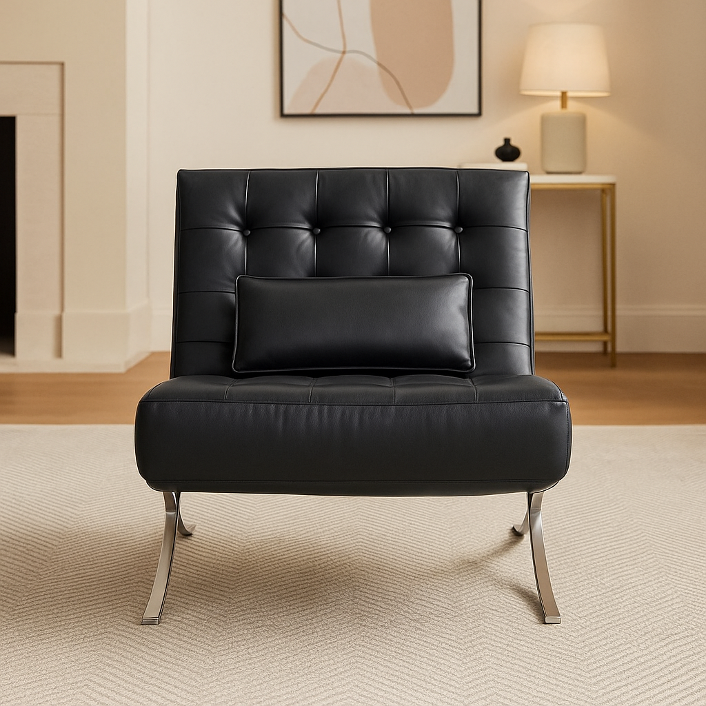 The convertible sofa in its chair form, perfect for a modern living room
