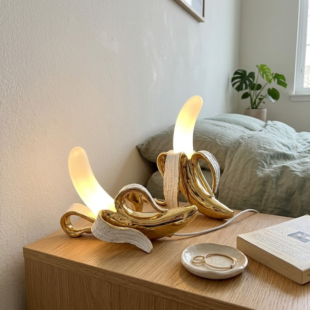 Creative banana lamp decor for bedrooms and living rooms
