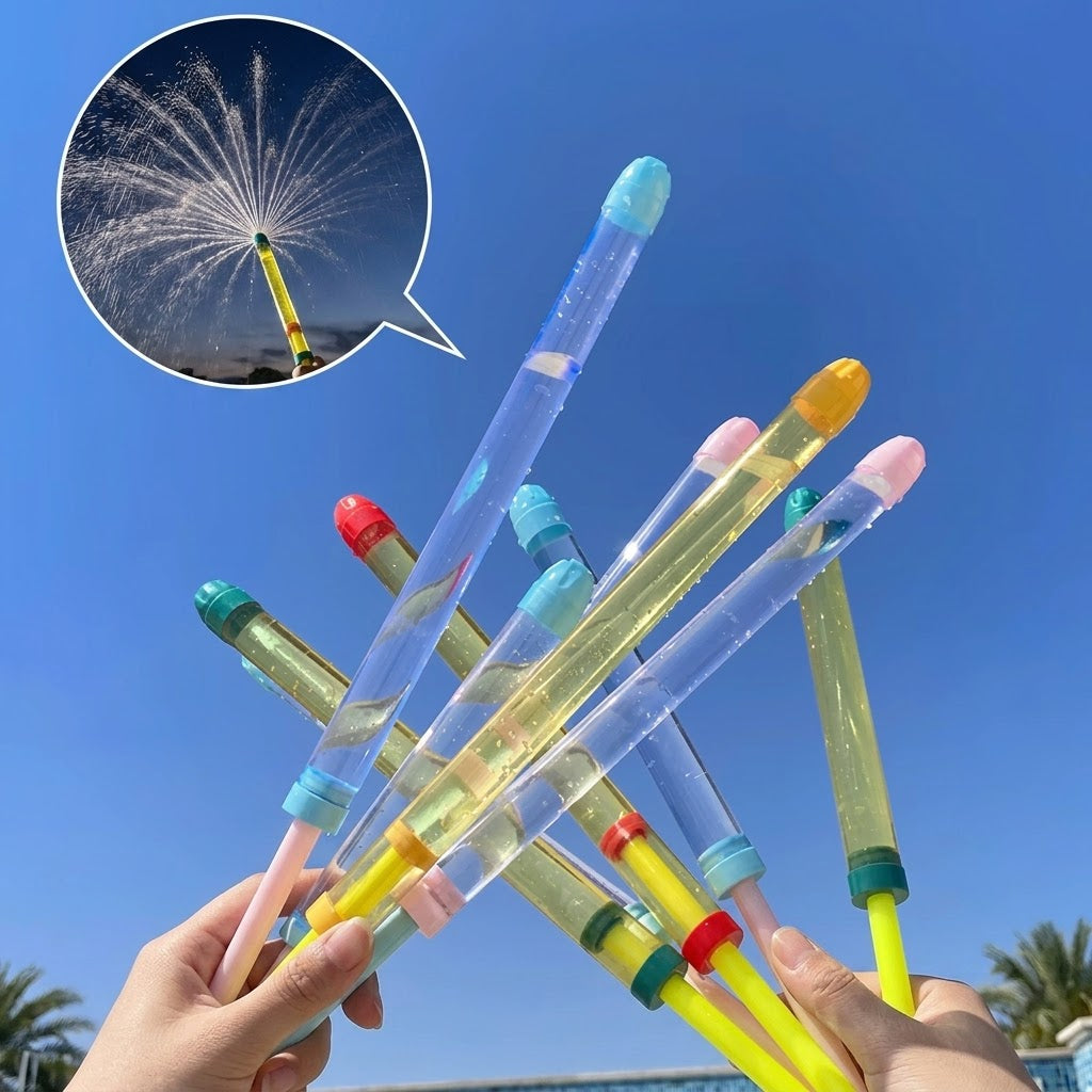Close-up of the Starburst Pull-Action Water Gun Blaster Toy's easy-to-use pull handle