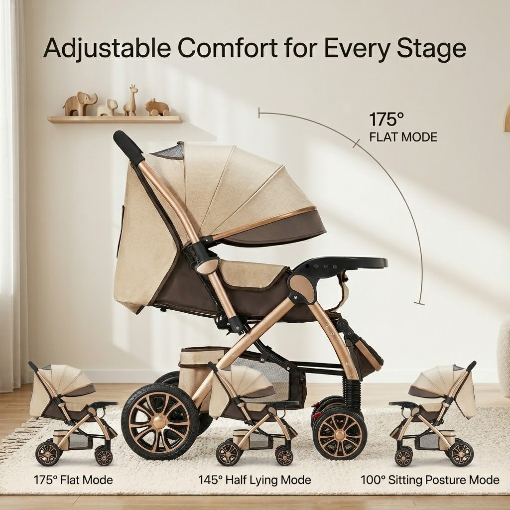 Detailed view of the Loftcart stroller's elevated seat and frame