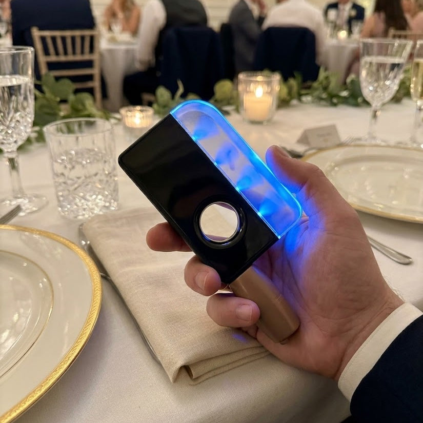 Multiple colors of the quirky cleaver-shaped fidget toy