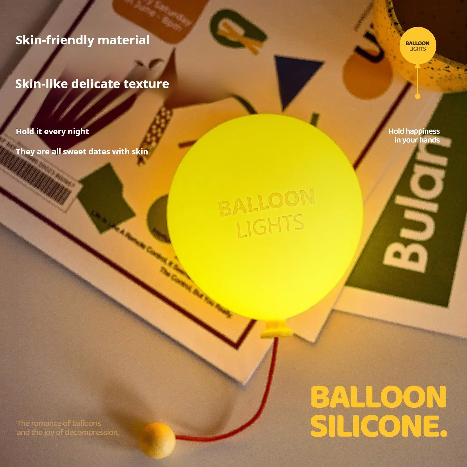 Different views of the Soft Glow Balloon Night Lamp on display
