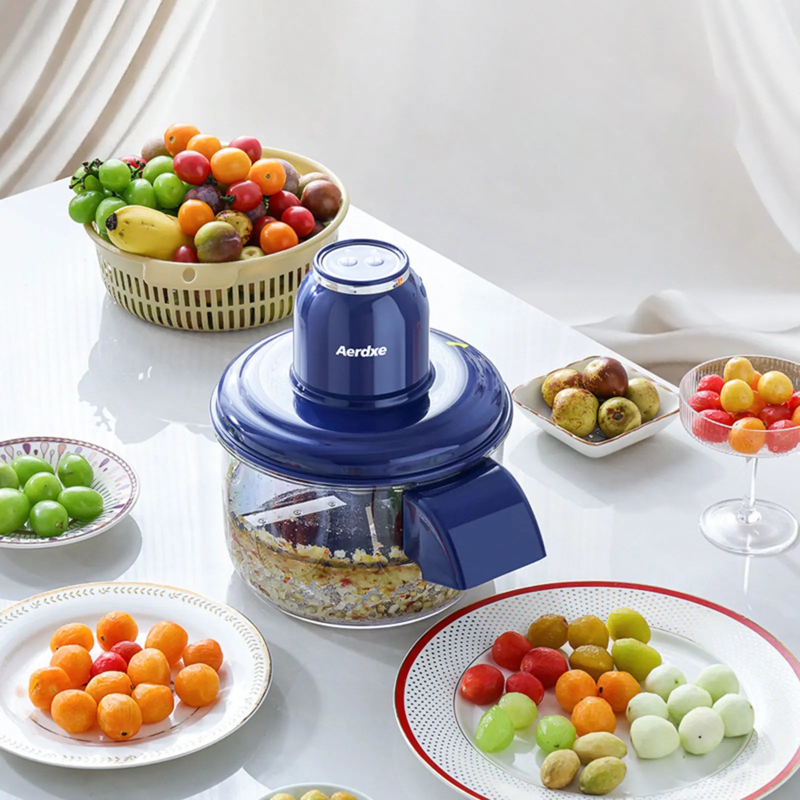 Close-up of the stainless steel blade on the multi-fruit peeler