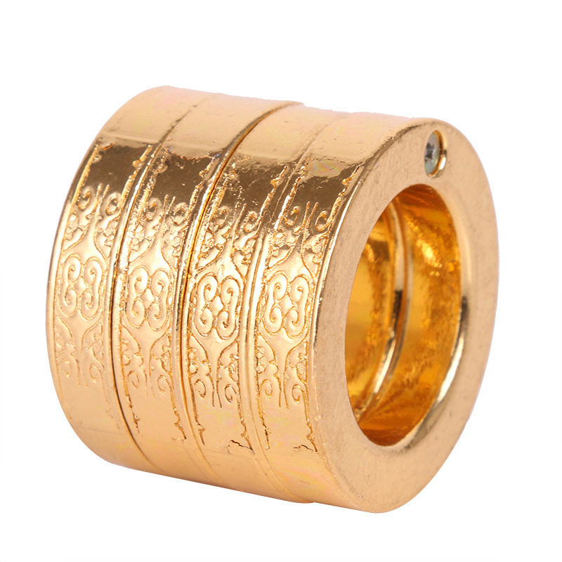 A model showcasing the Hidden Edge Power Ring as a fashionable accessory