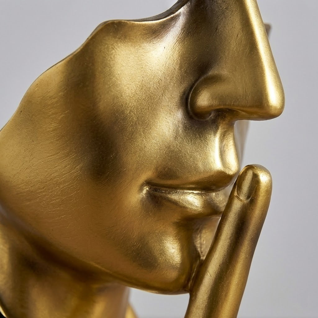 A white version of the Silent Thinker sculpture as a lifestyle present