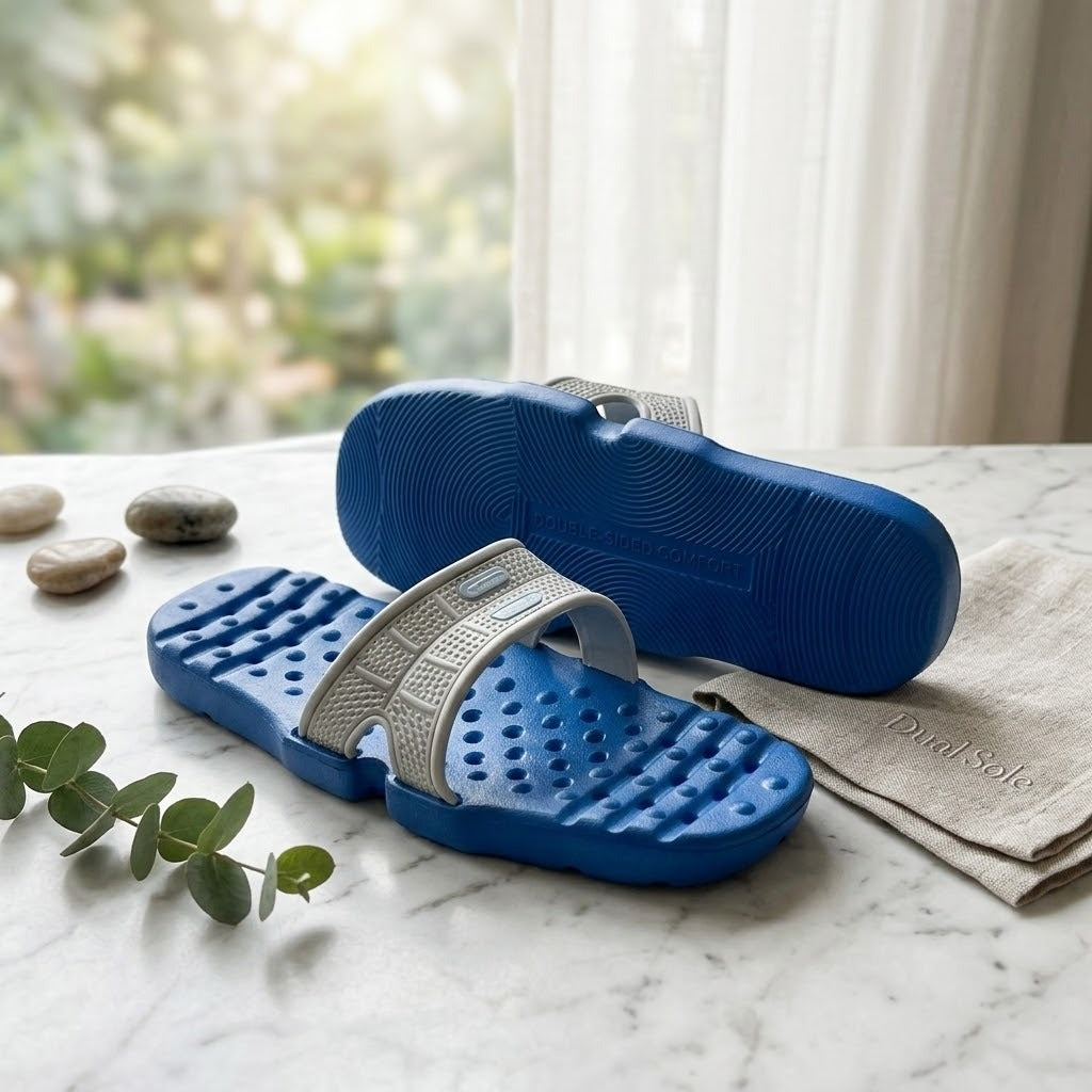 The Double-Sided Easy Wear Slippers shown from multiple angles as a creative gadget gift
