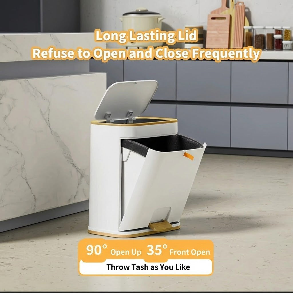 The compact and stylish trash can fitting perfectly in a small bathroom corner