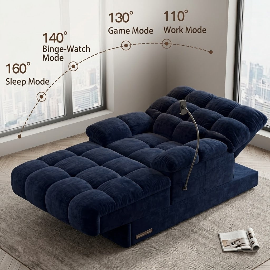 Close-up view of the plush fabric on the Cloud Lounge Sofa.
