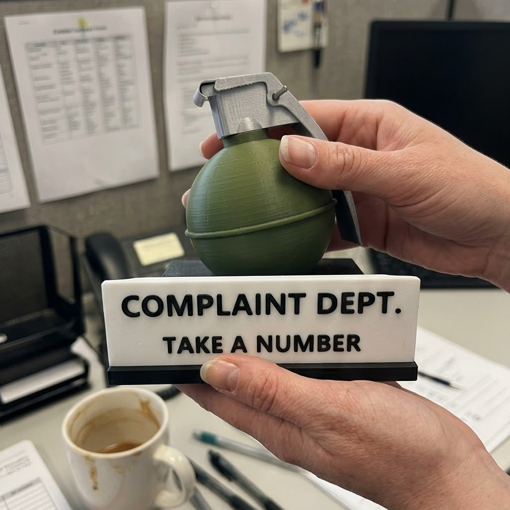 Funny passive-aggressive desk sign as a unique gift idea for coworkers