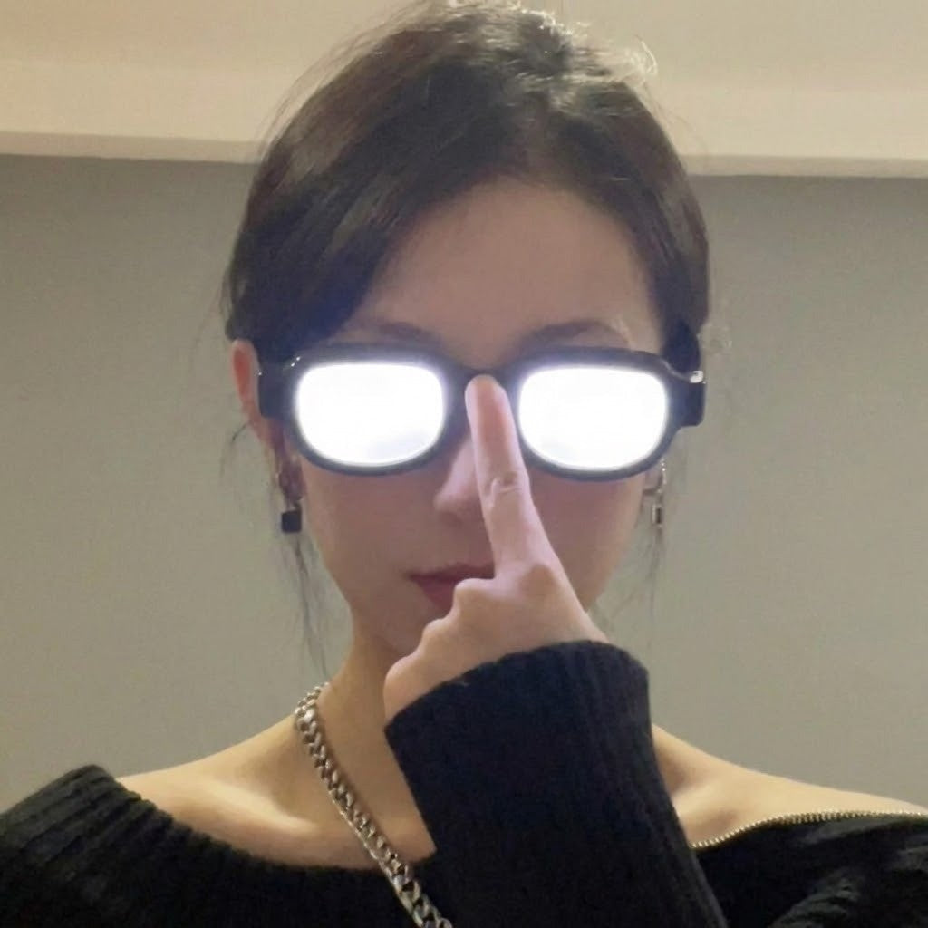 Close-up of the glowing LED Party Glasses gift idea