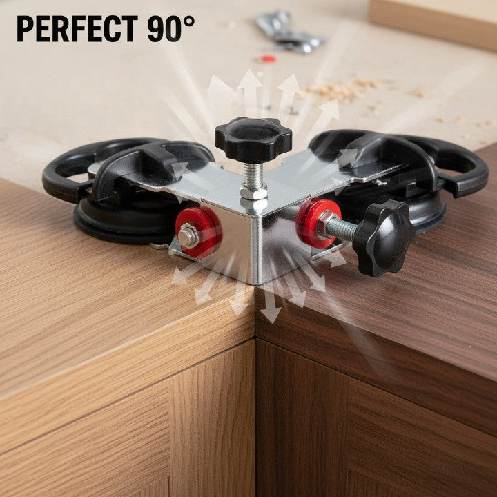 Tile Leveling Suction Cup Corner Alignment Clamp in action ensuring perfect 90-degree corners