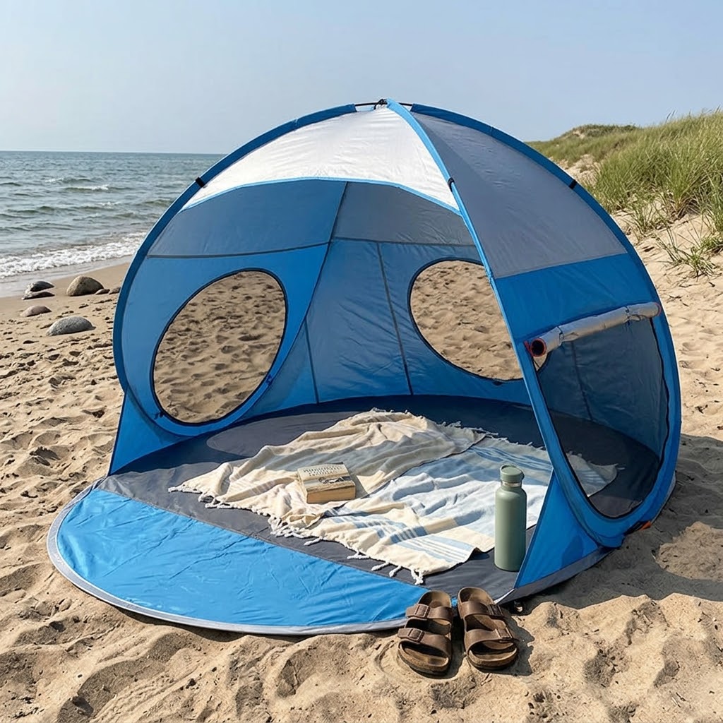 Pop-Up Instant Sun Shade Beach Tent a creative gadget for easy setup