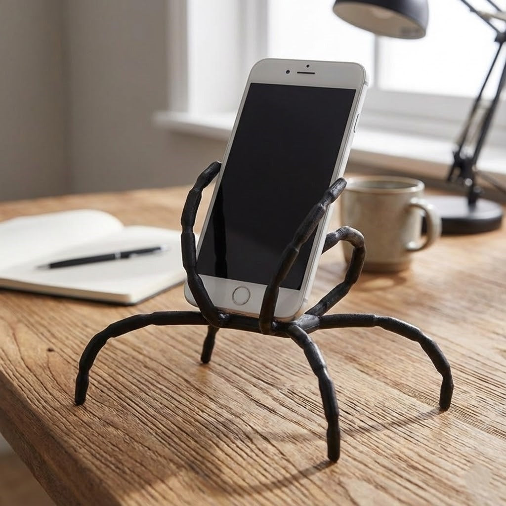 Spider-Leg Flexible Phone Holder gift idea wrapped around a metal pole
