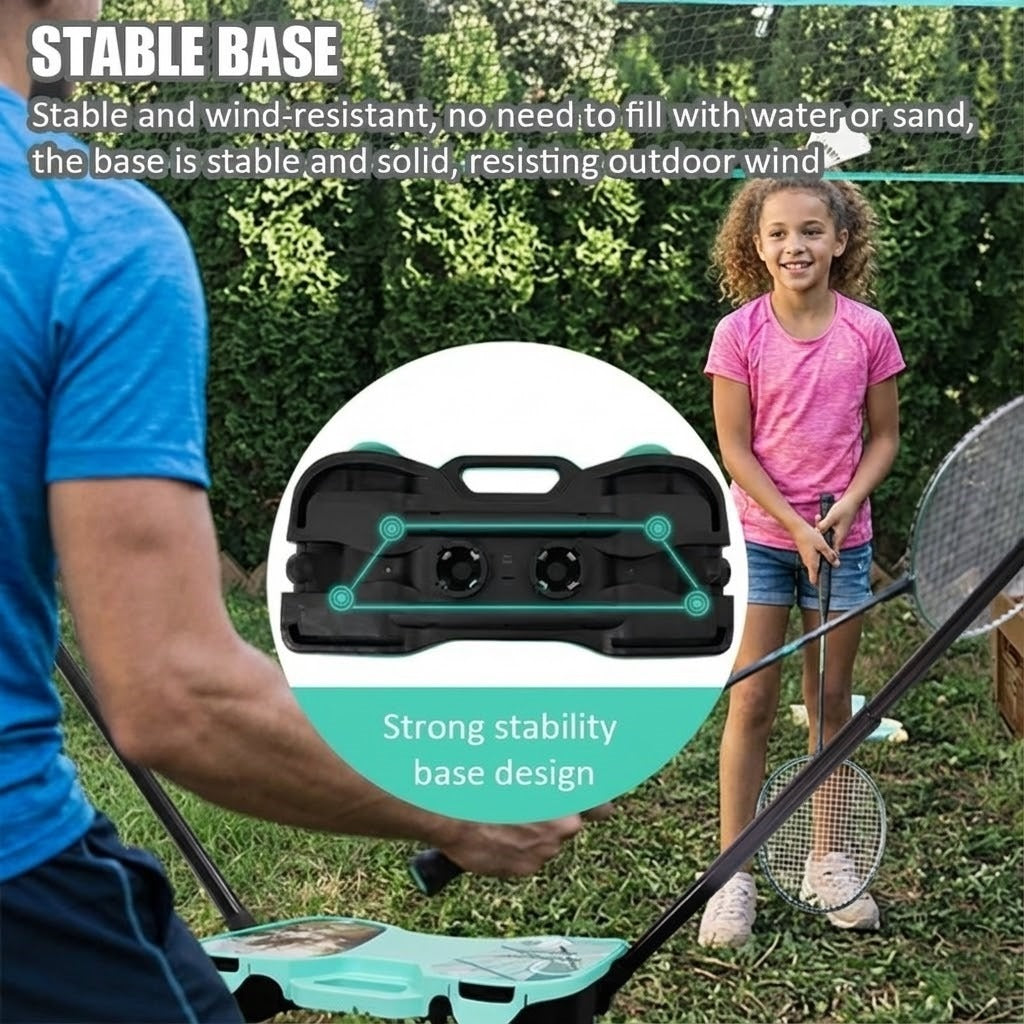 Compact storage case for the portable badminton set