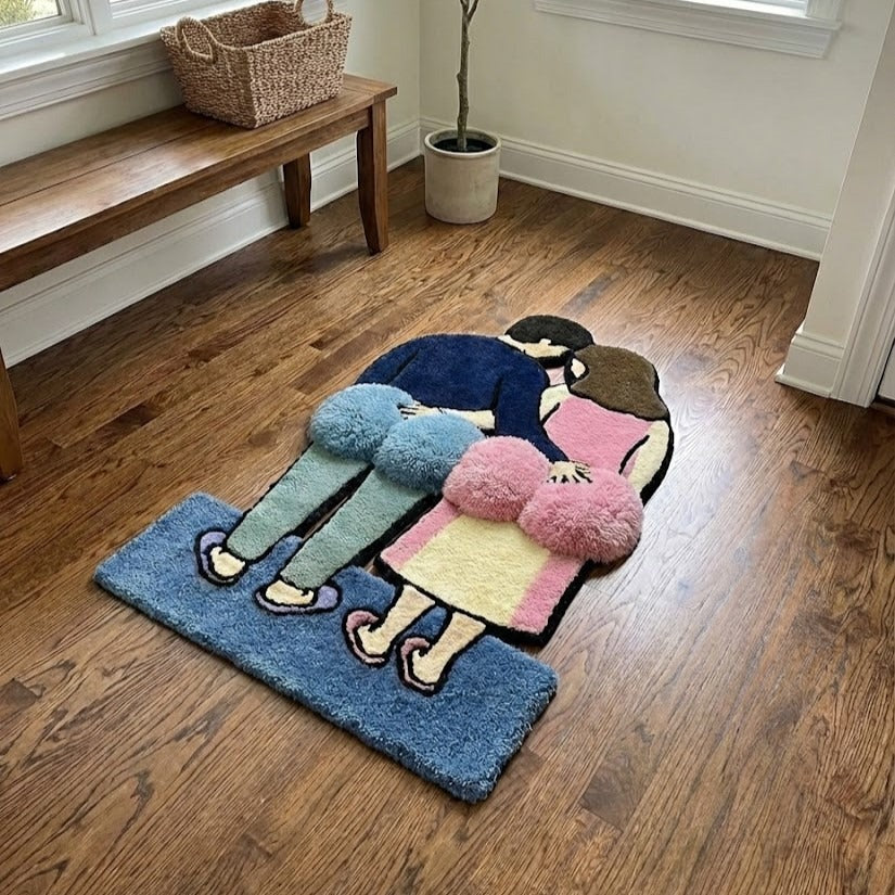 Hold My Butt Rug as a functional art piece in a minimalist room