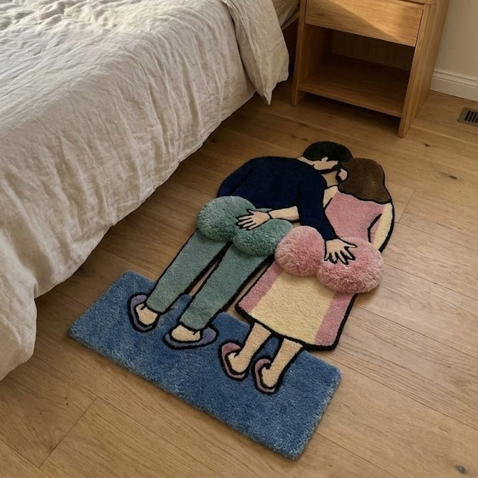 The Hold My Butt Rug adding character to a bedroom corner