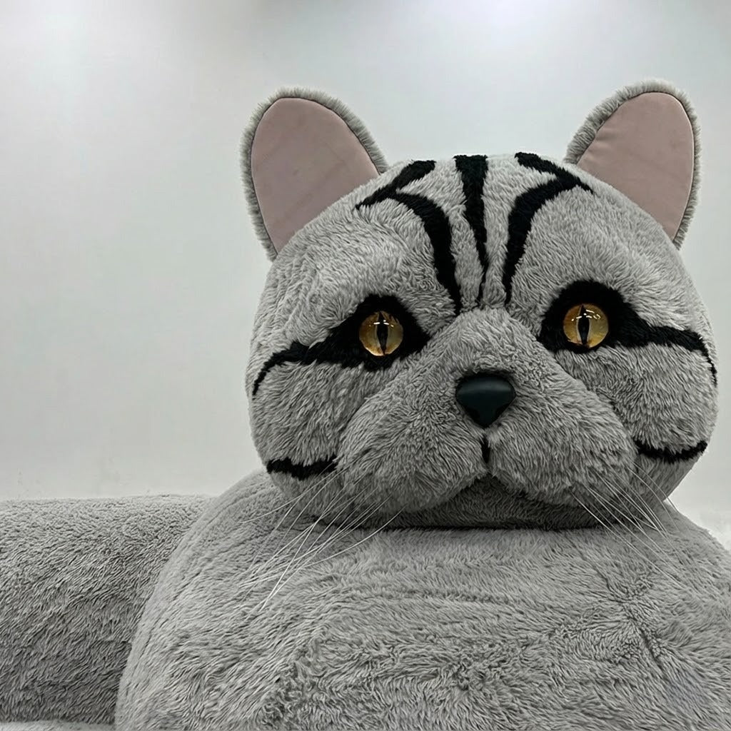 Close-up view of the plush fabric on the Monster Giant Cat Sleeper Sofa