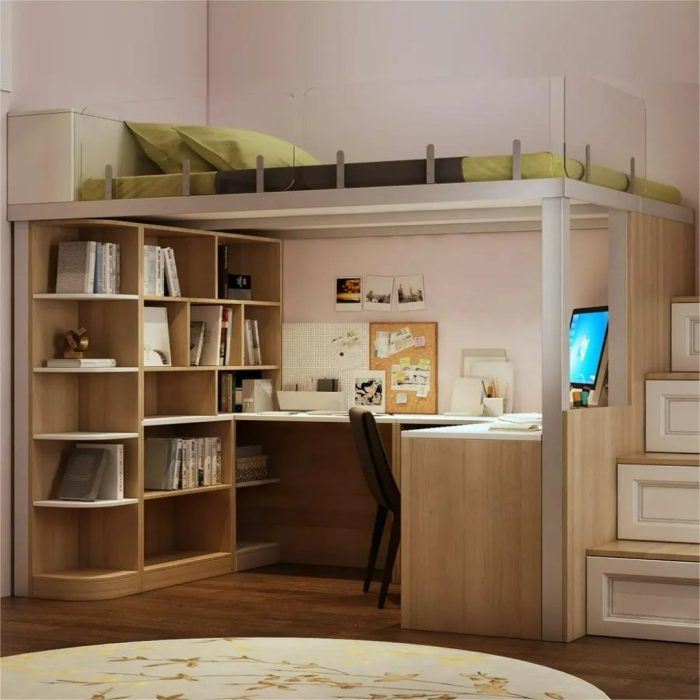 Innovative Progressive Study Desk Space-Economizing Bunk Bed for small bedrooms