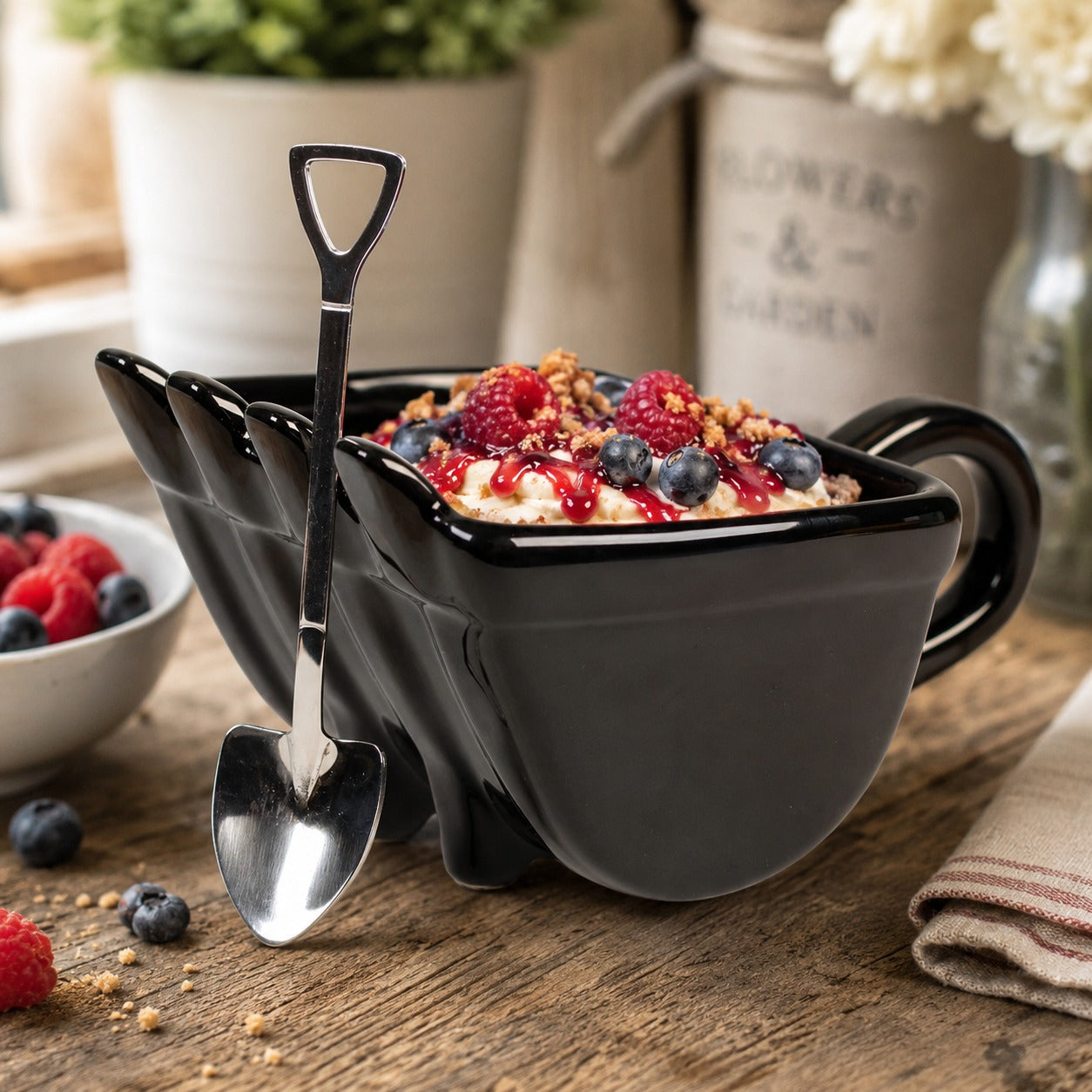 Playful home essential the Mini Excavator Dessert Mug Set with spoon