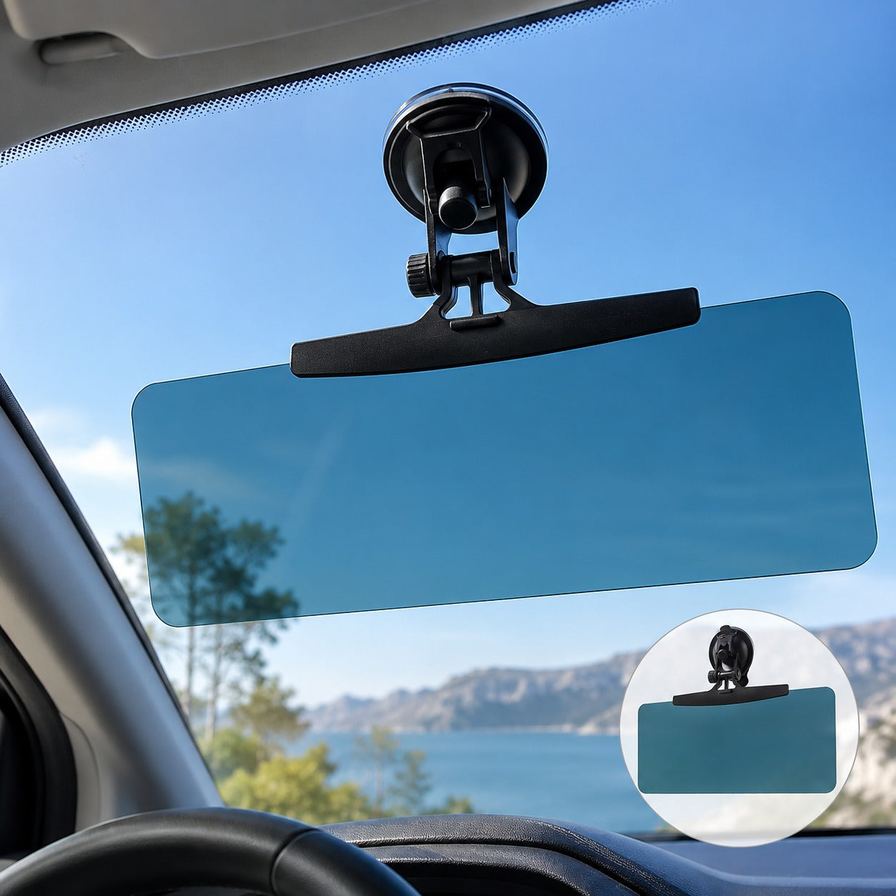 Dimensions of the compact and sleek sun visor extension panel