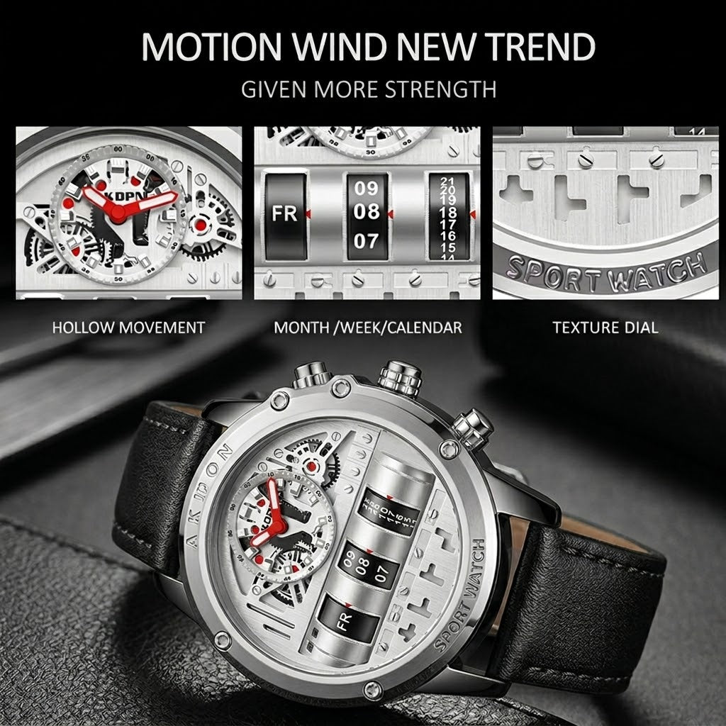 Luminous details of the watch glowing in the dark