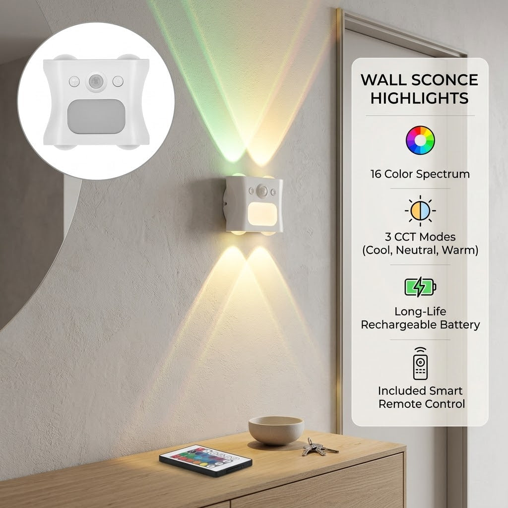 Remote control for adjusting the motion sensor light's colors
