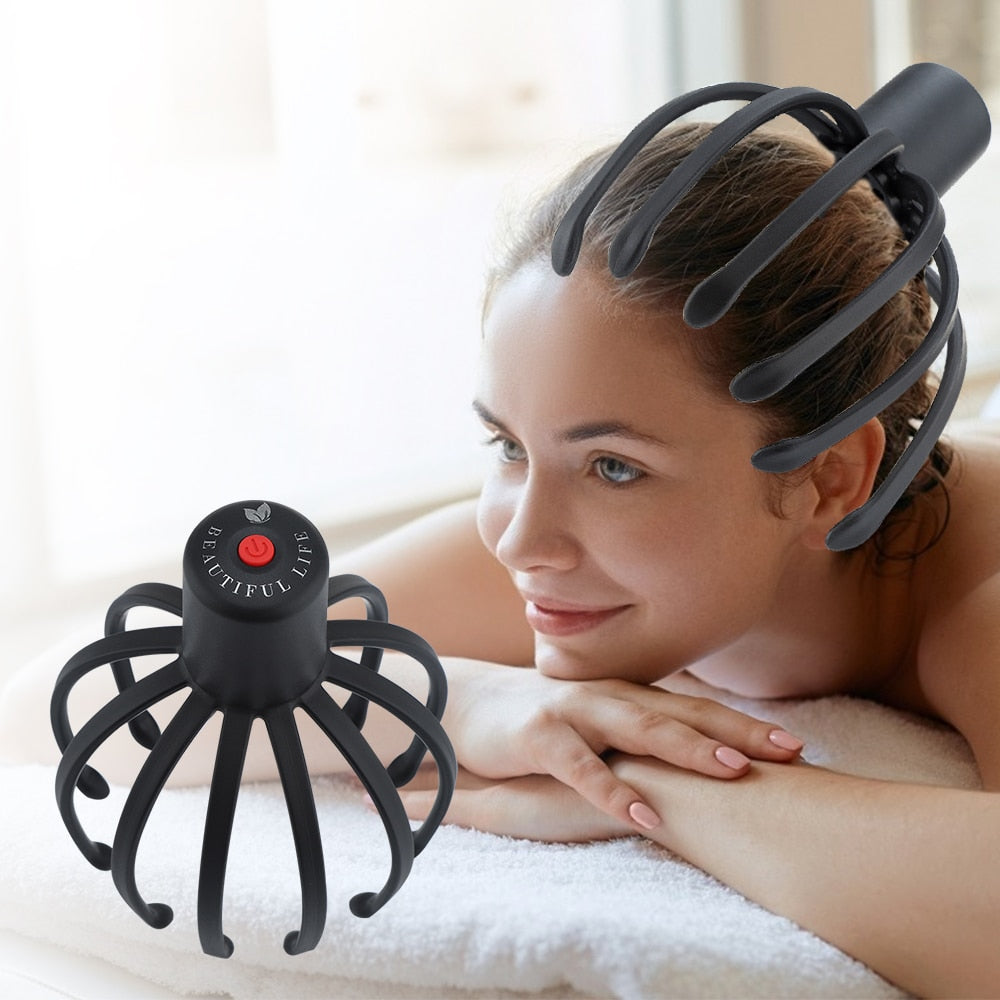 Electric scalp massager with 12 arms providing stress relief