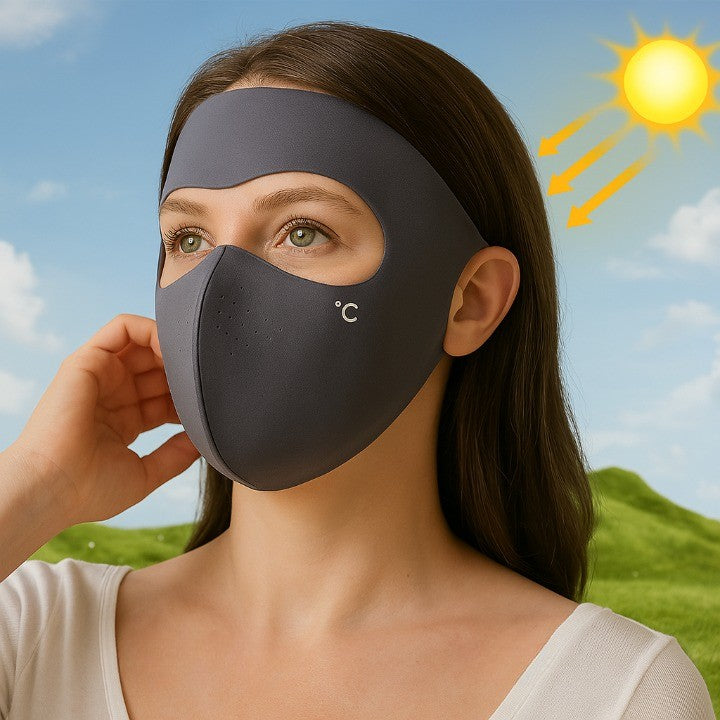 UV Shield Sun Protection Full Face Mask in use