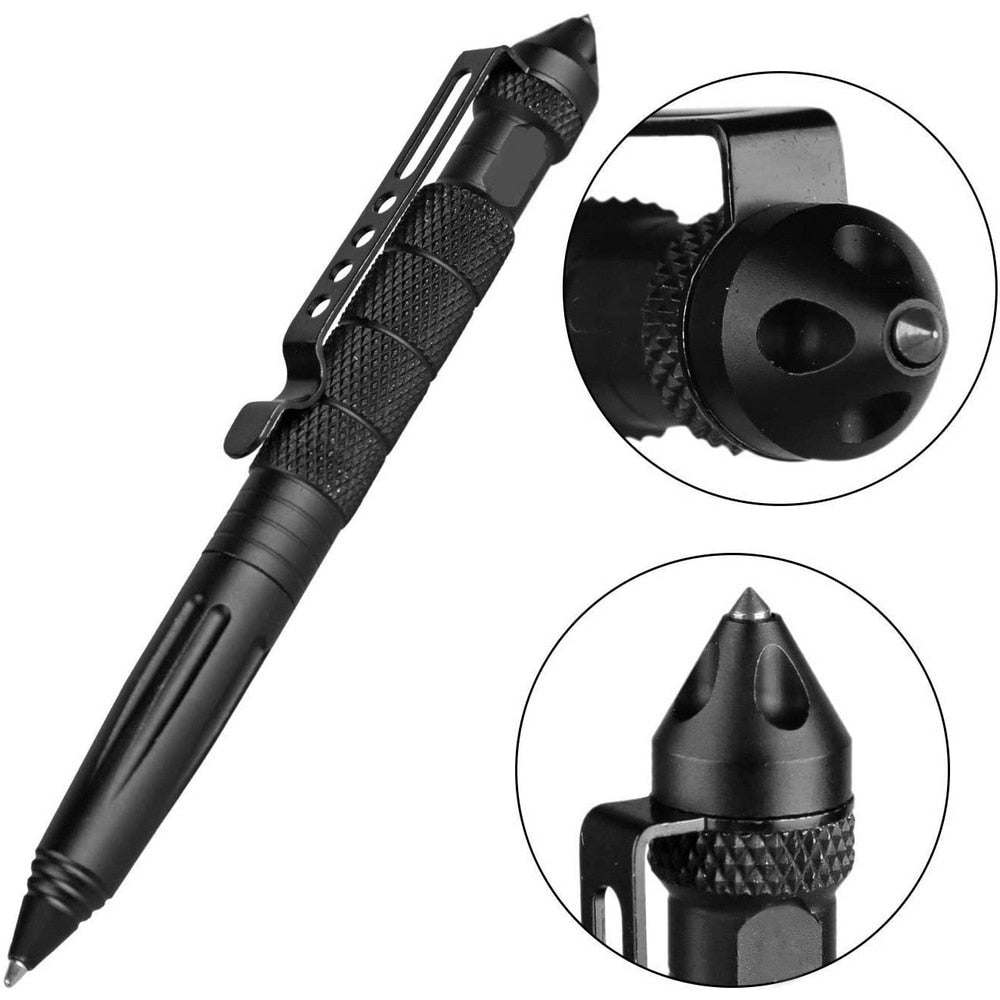 Detailed view of the Meteor Tactical Defense Survival Pen's construction