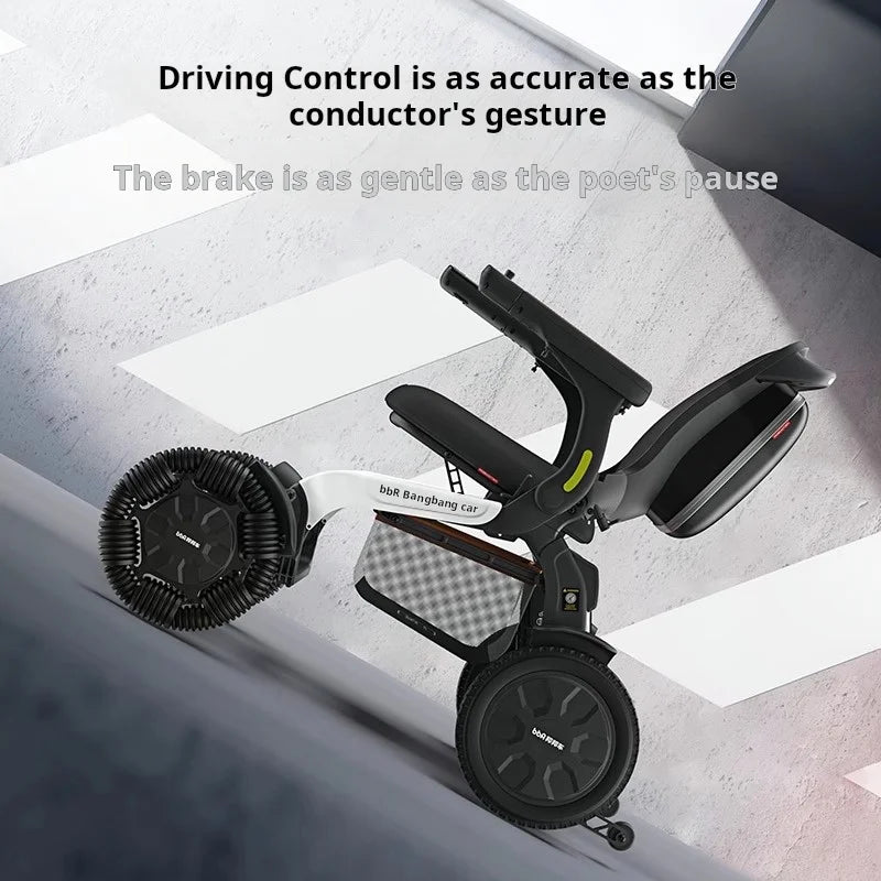 The Climb Assist Electric Wheelchair folded compactly for easy storage in a car