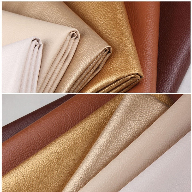 Close-up of the leather repair kit texture and flexibility