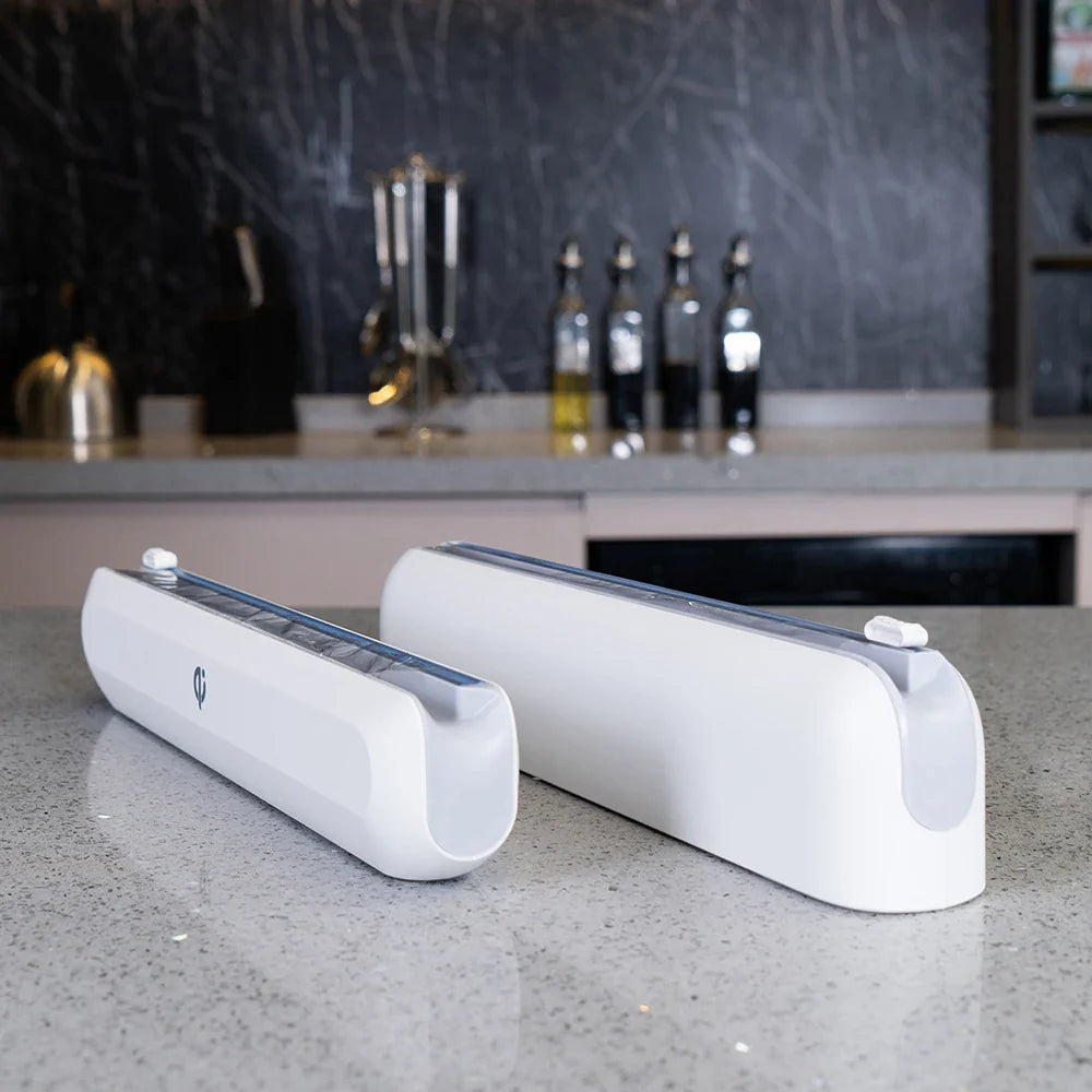 Product dimensions and features of the kitchen wrap organizer