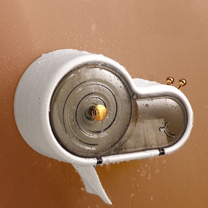 Whimsical snail-shaped toilet paper holder