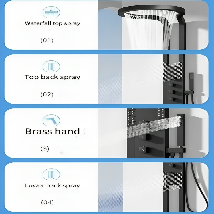 Sleek Nordic Rain Modern Waterfall Shower Set in a modern bathroom