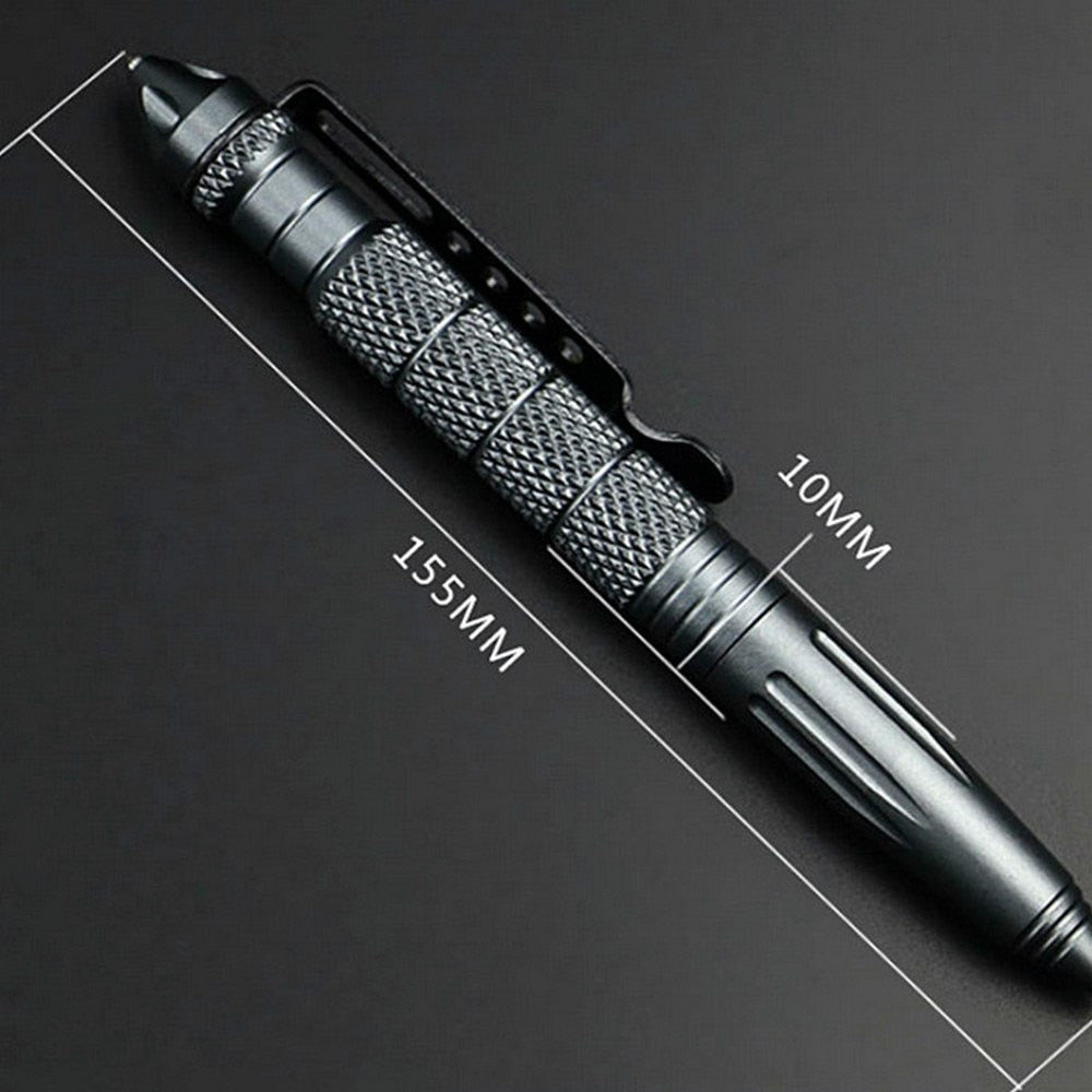 Diagram showing the parts of the tactical survival pen
