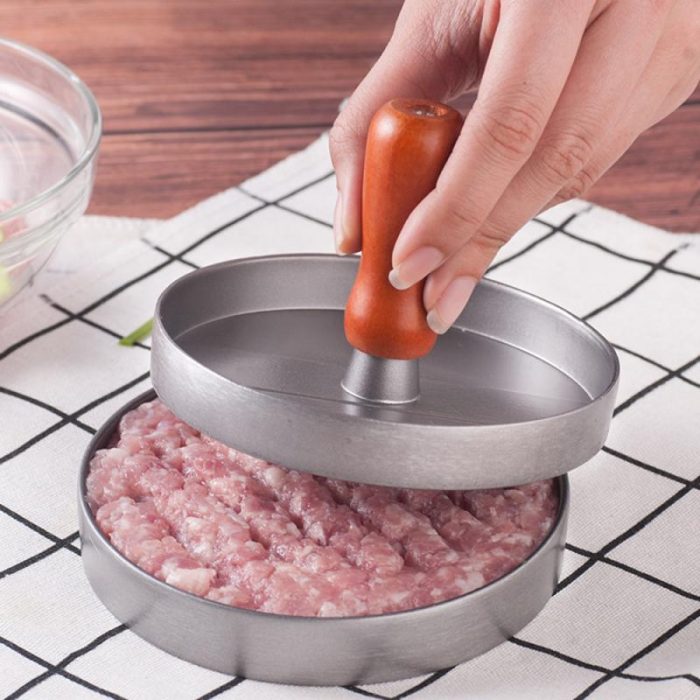 Non-stick burger patty press tool