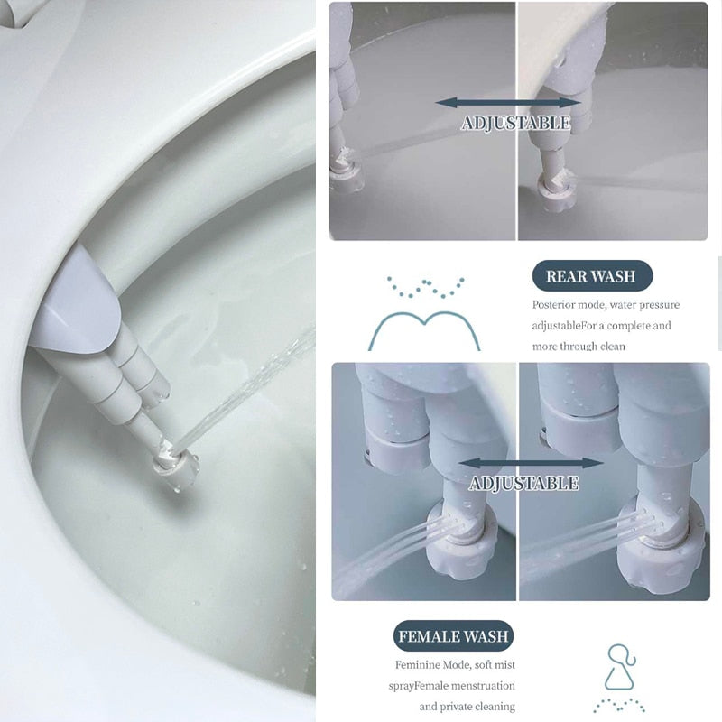 A person using the intuitive controls of the sleek spray bidet