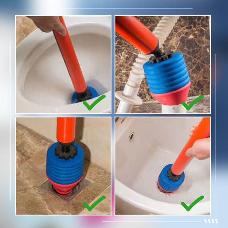 Lifestyle view of the unique High-Pressure Quick Cleaner Toilet Unblocker Plunger