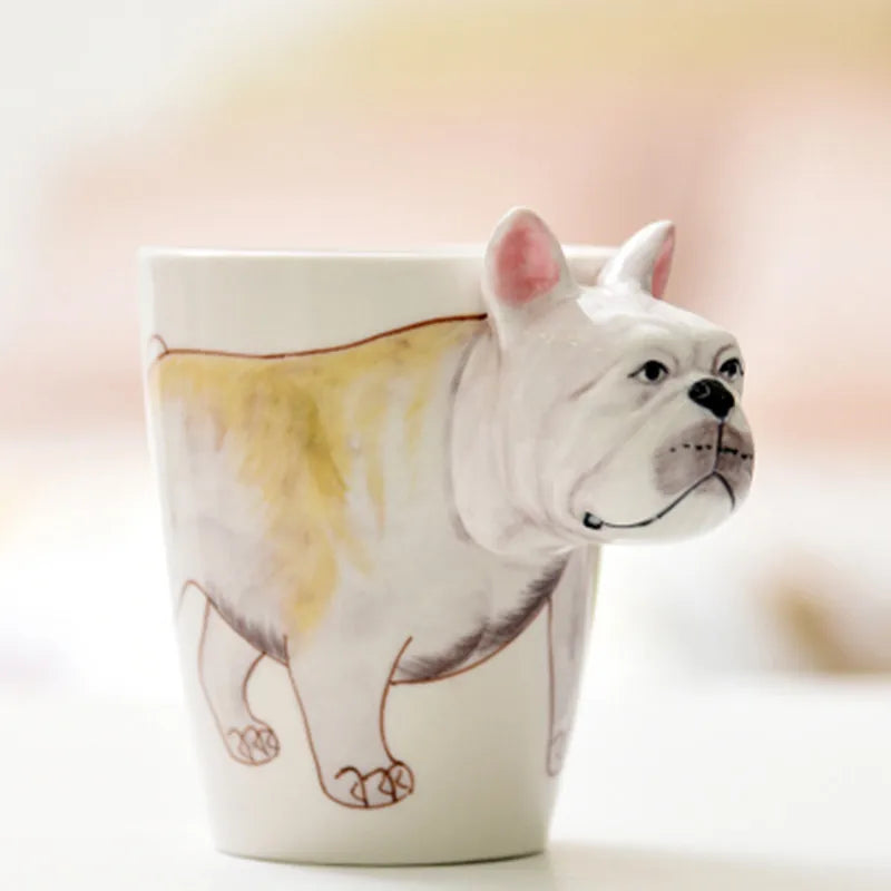 Close-up of the 3D animal inside the creative ceramic mug