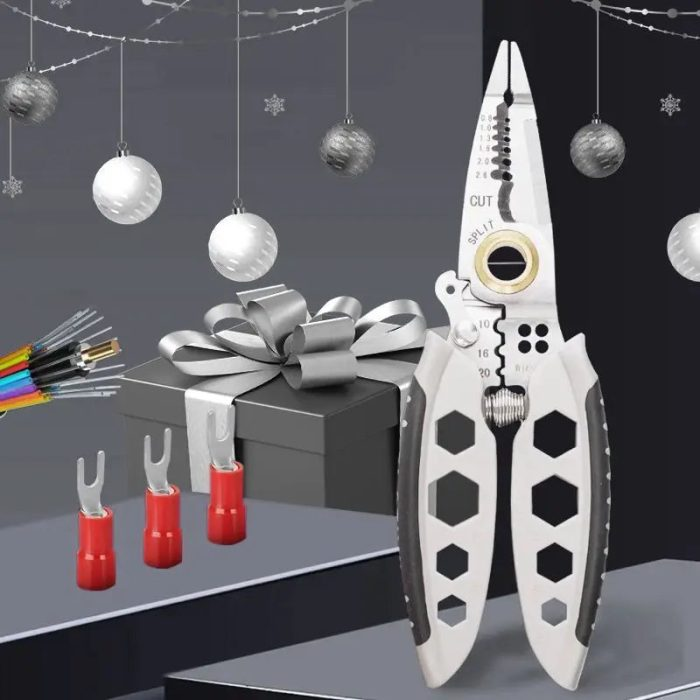 Large, industrial-grade cable cutter pliers with strong jaws, designed for cutting thick cables cleanly without damage.